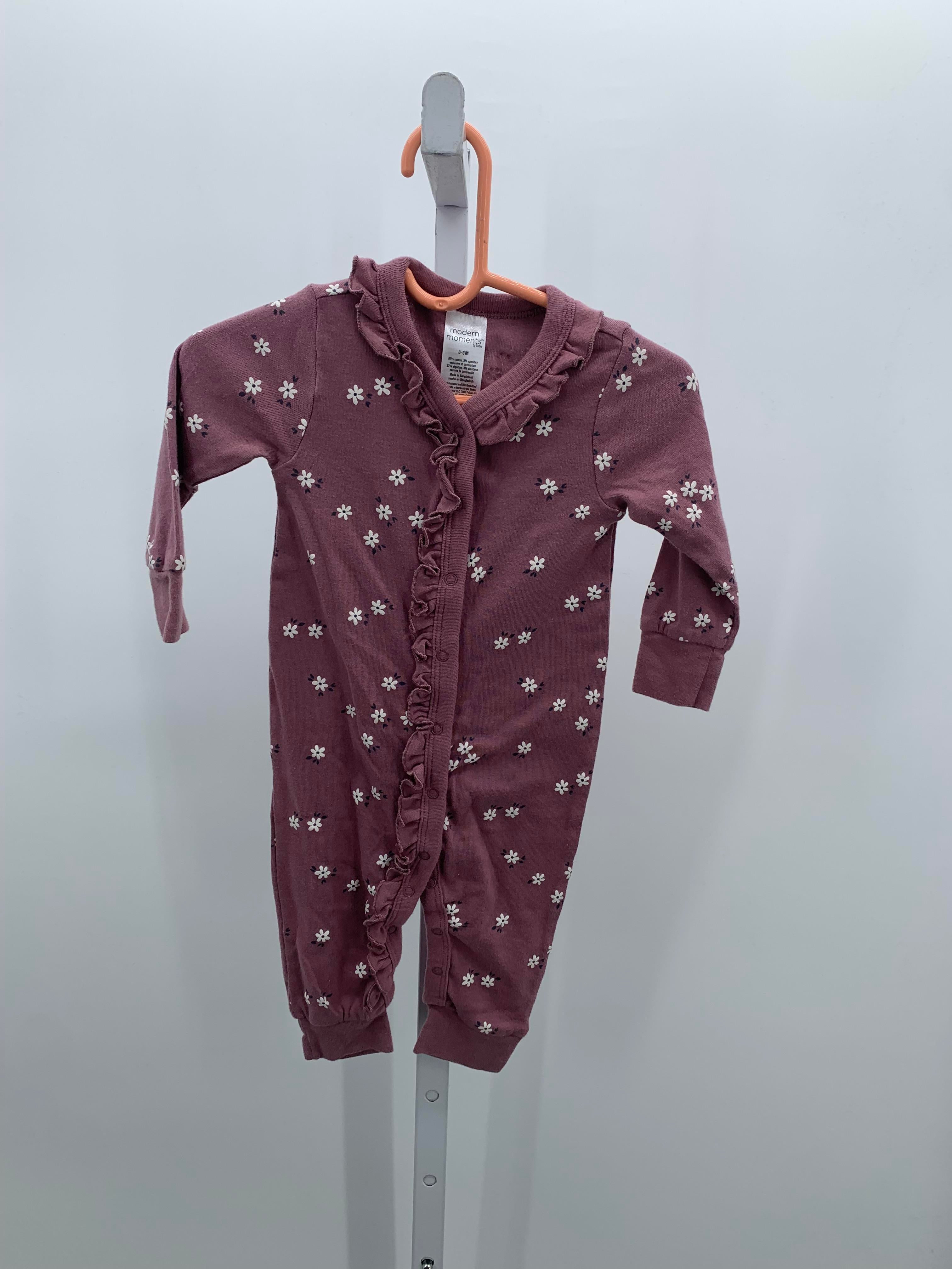 Modern Moments Size 6-9 mon Girls Long Slv. Romper