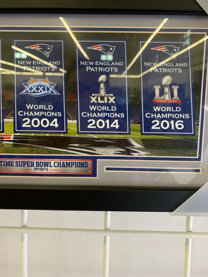 5- TIME SUPER BOWL CHAMPIONS PATS WALL ART.