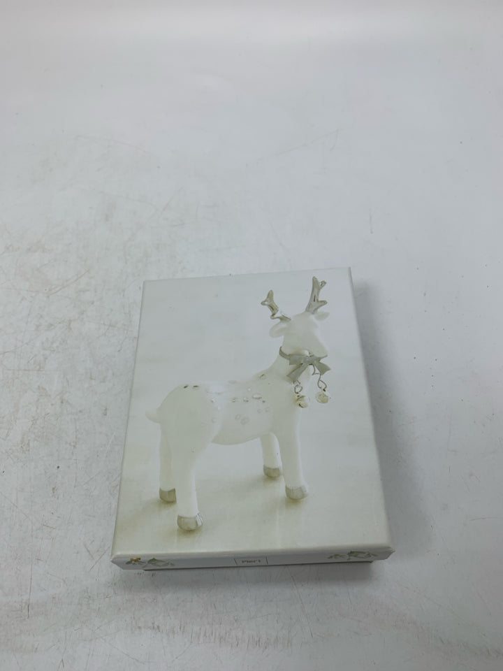 PIER 1 WHITE/SILVER REINDEER IN BOX.
