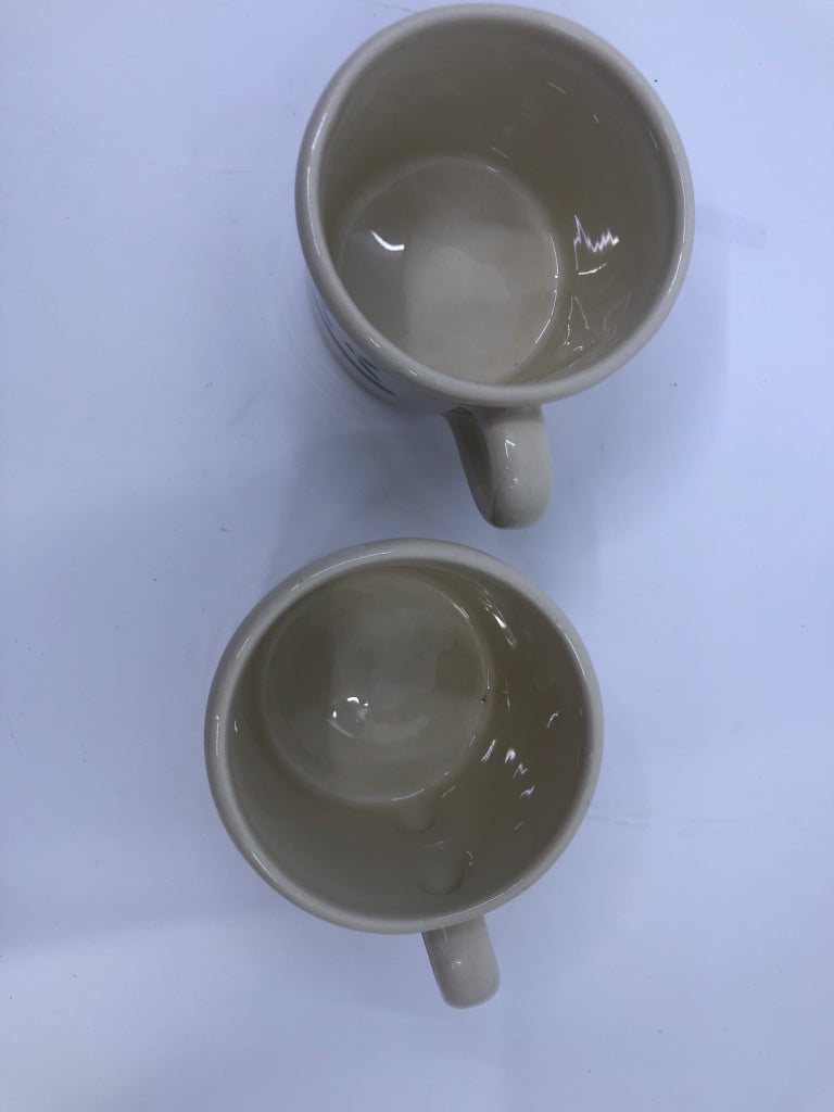2 HOLLY PATTERN MUGS.