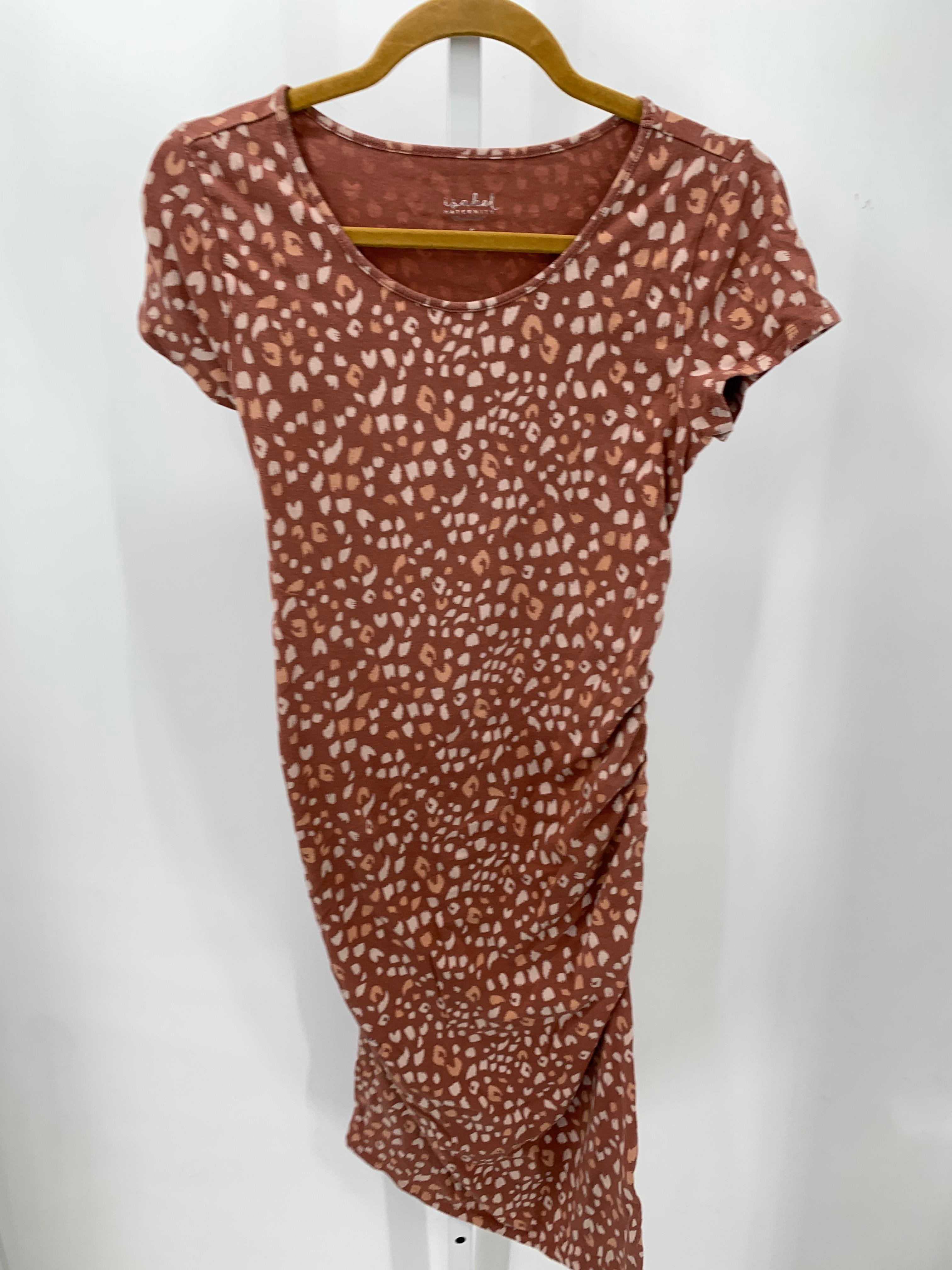 Isabel Maroon Size Small Maternity Short Sleeve Dress