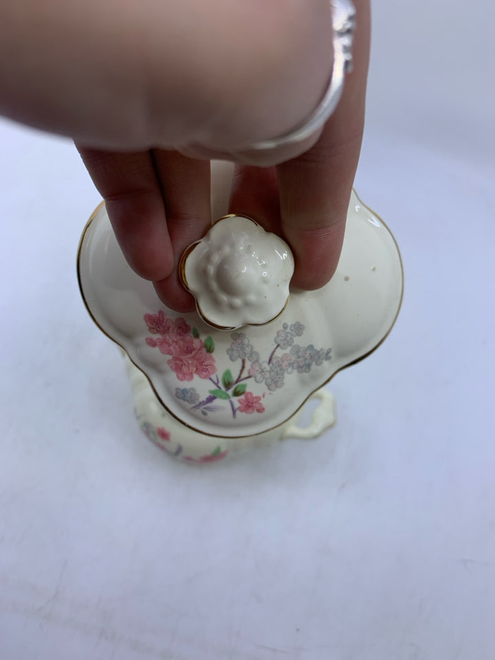 VTG W/ PINK FLOWERS GOLD DETAILS.