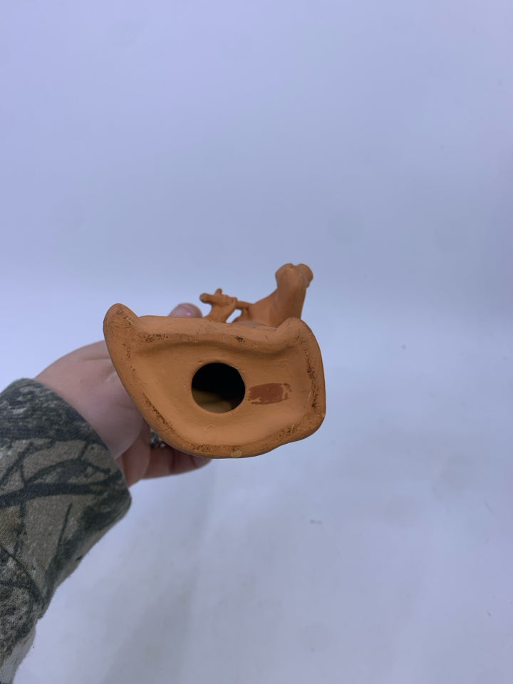 TERRACOTTA CHERUB PLAYING VIOLIN.