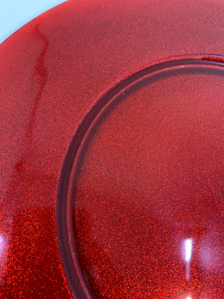 RED GLITTER PLATTER.