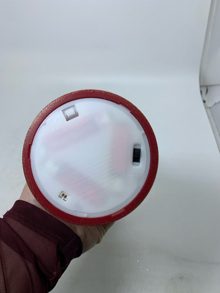 LIGHT UP RED LANTERN W/ 2 CARDINAL ON BRANCH.