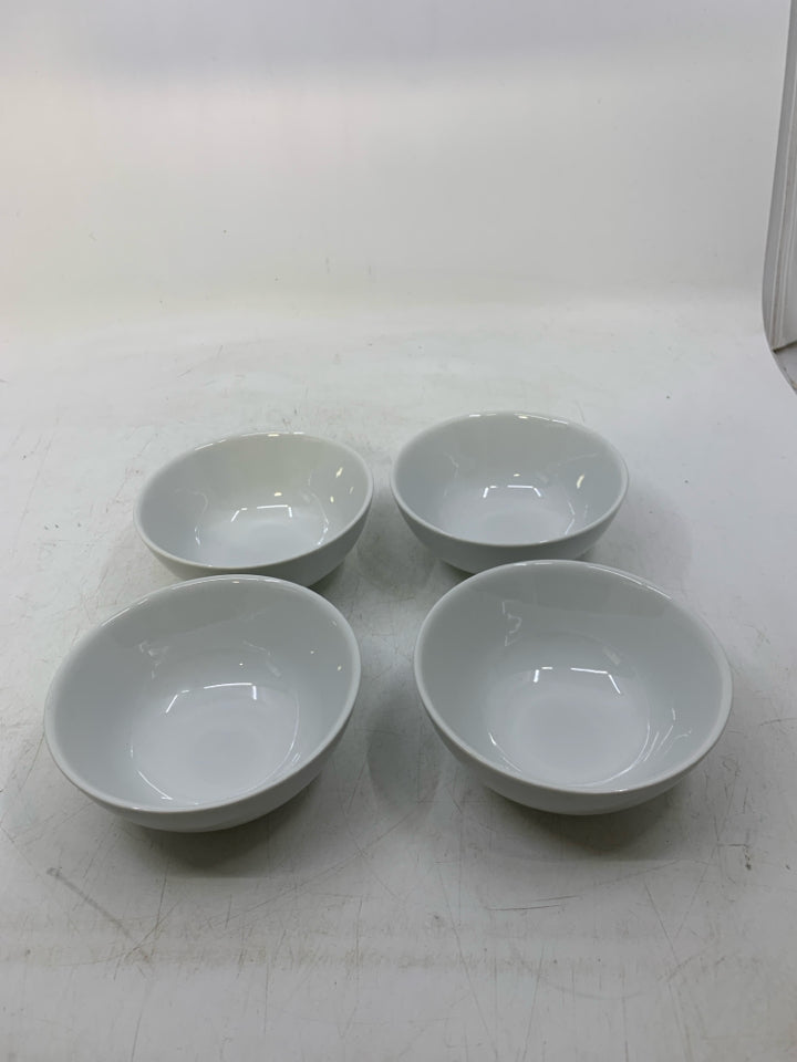 4 WHITE SPICE BOWLS.