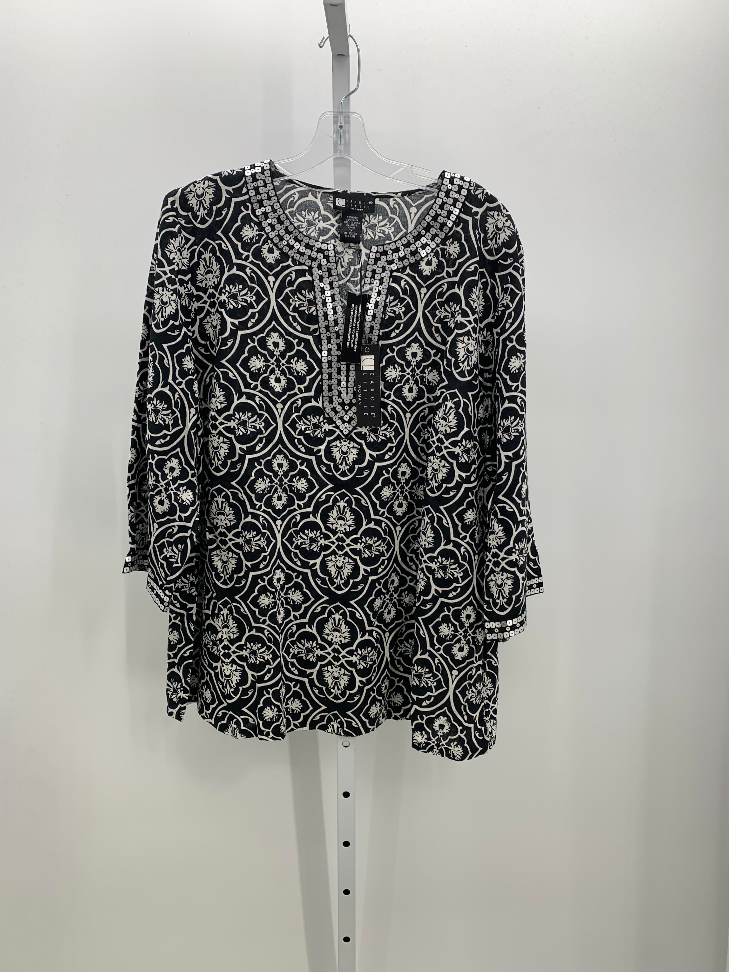 Carole Little Size 1X Womens 3/4 Sleeve Shirt