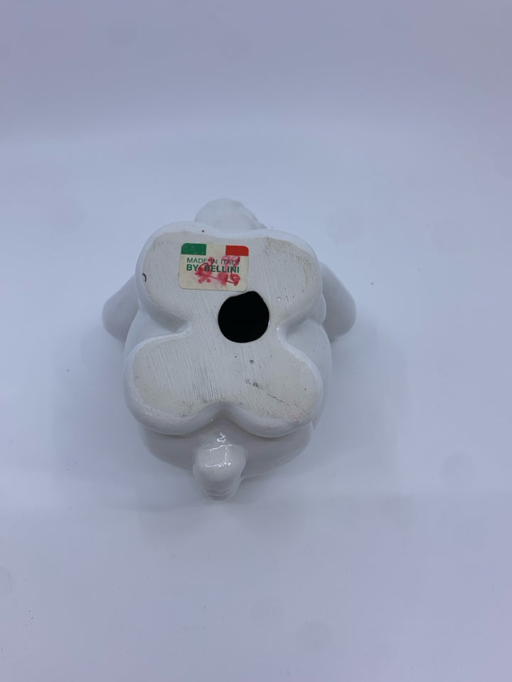 ELEPHANT WHITE CERAMIC FIGURINE MADE IN ITALY.