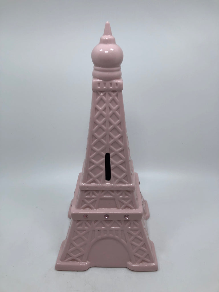 PINK EIFFEL TOWER COIN BANK.
