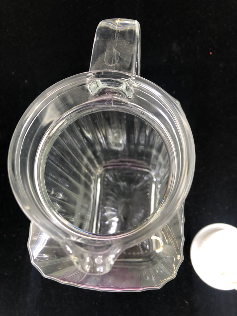 GLASS RIBBED MARTHA STEWART PITCHER.