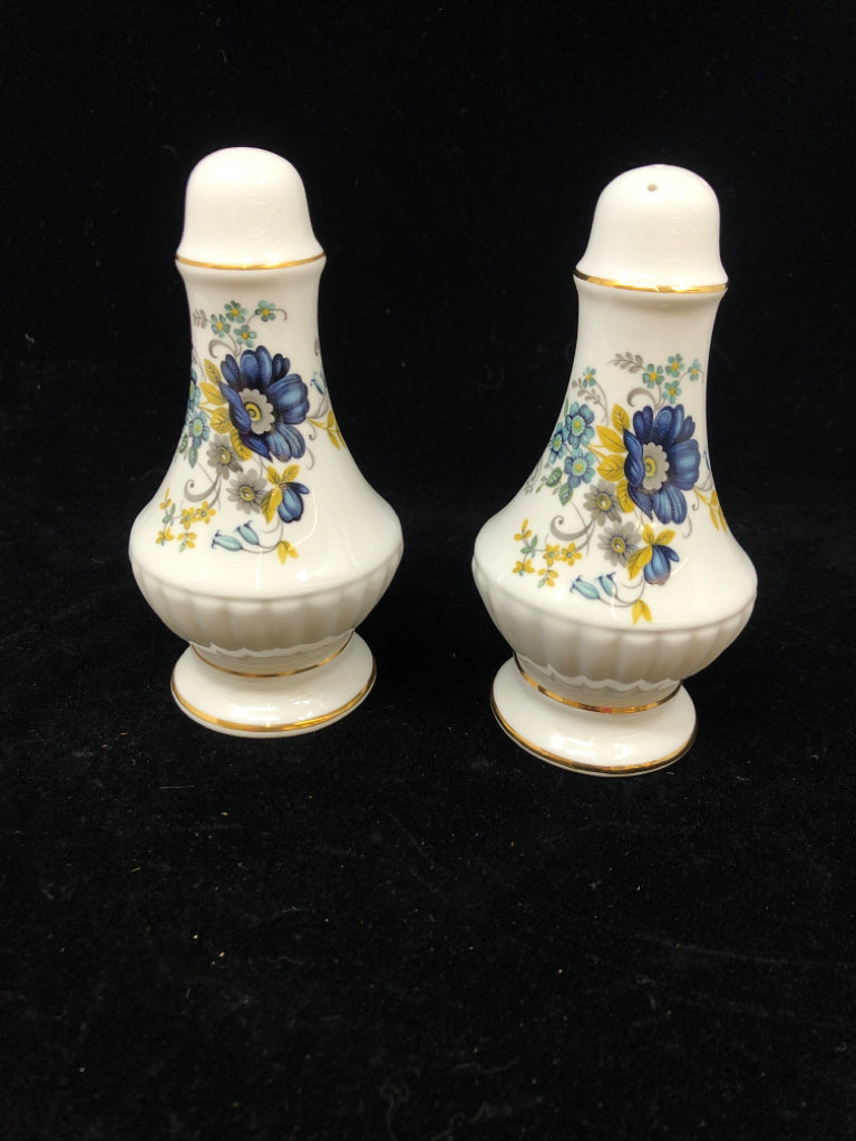 IRELAND BLUE FLOWER SALT AND PEPPER SET.