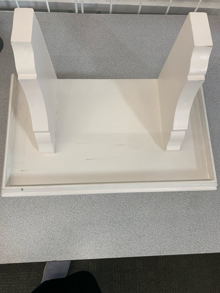 WHITE WOOD WALL SHELF.