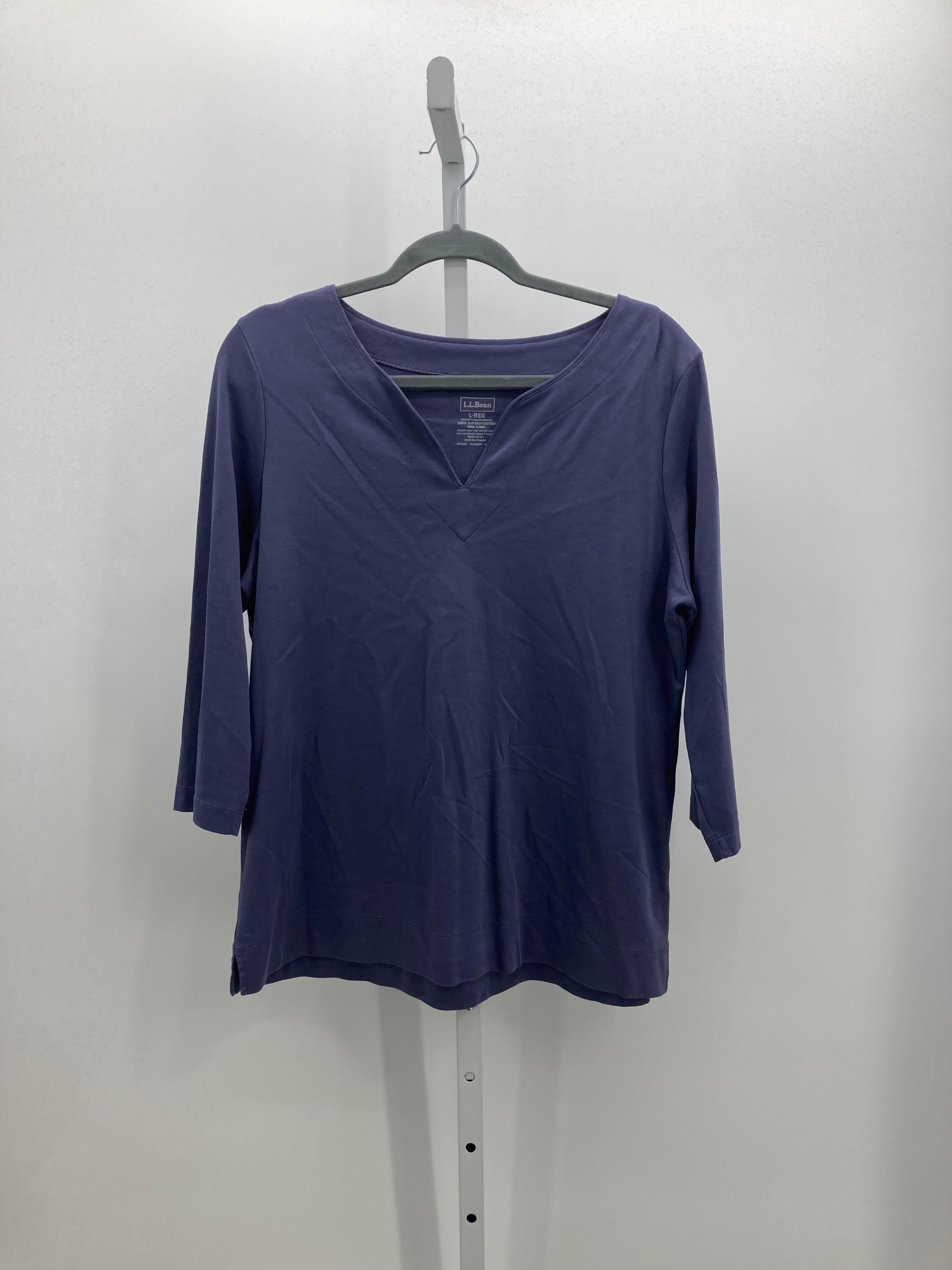 LL Bean Size Large Misses 3/4 Sleeve Shirt
