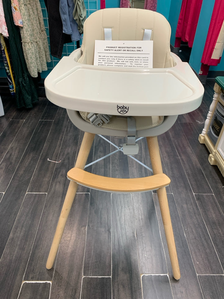 NWT BABY JOY Convertible Baby High Chair, 3 in 1 Wooden Highchair/Booster/Chair