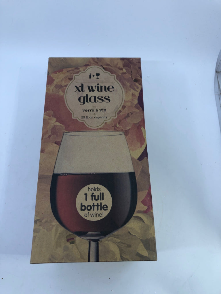 NIB XL WINE GLASS.