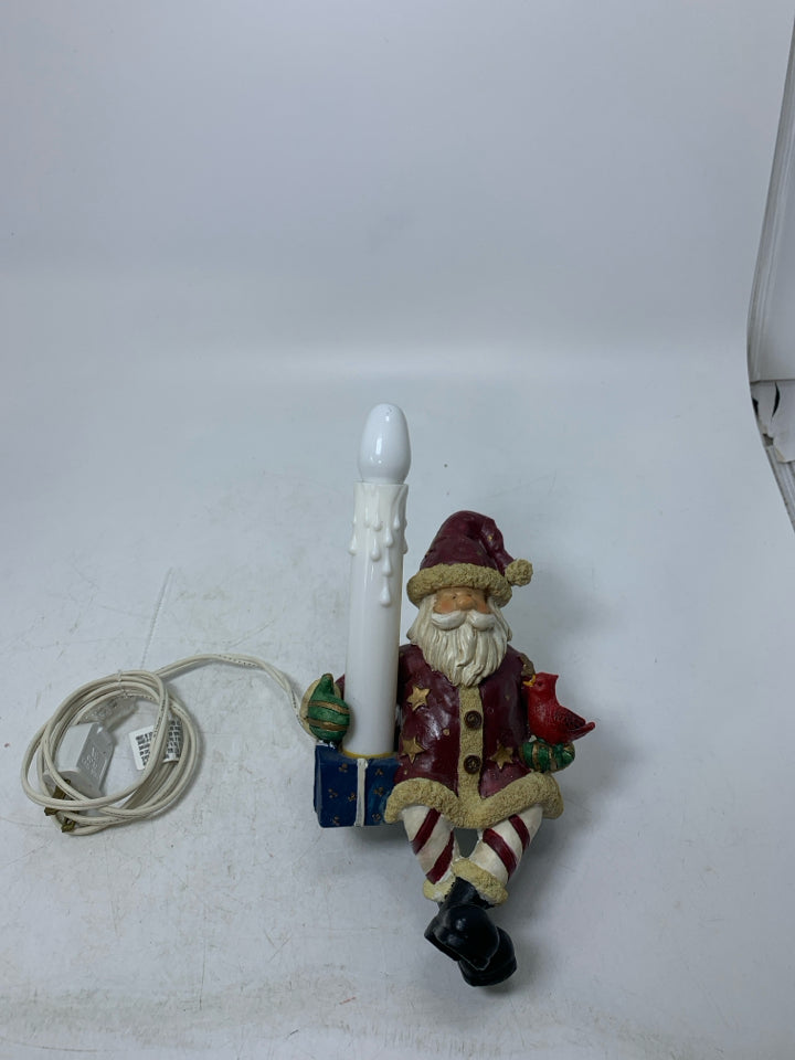 RESIN SANTA SHELF SIT CANDLE LAMP.