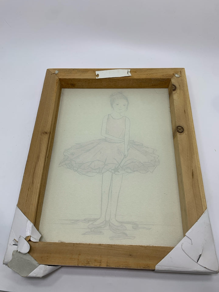 PINK BALLERINA ON CANVAS.