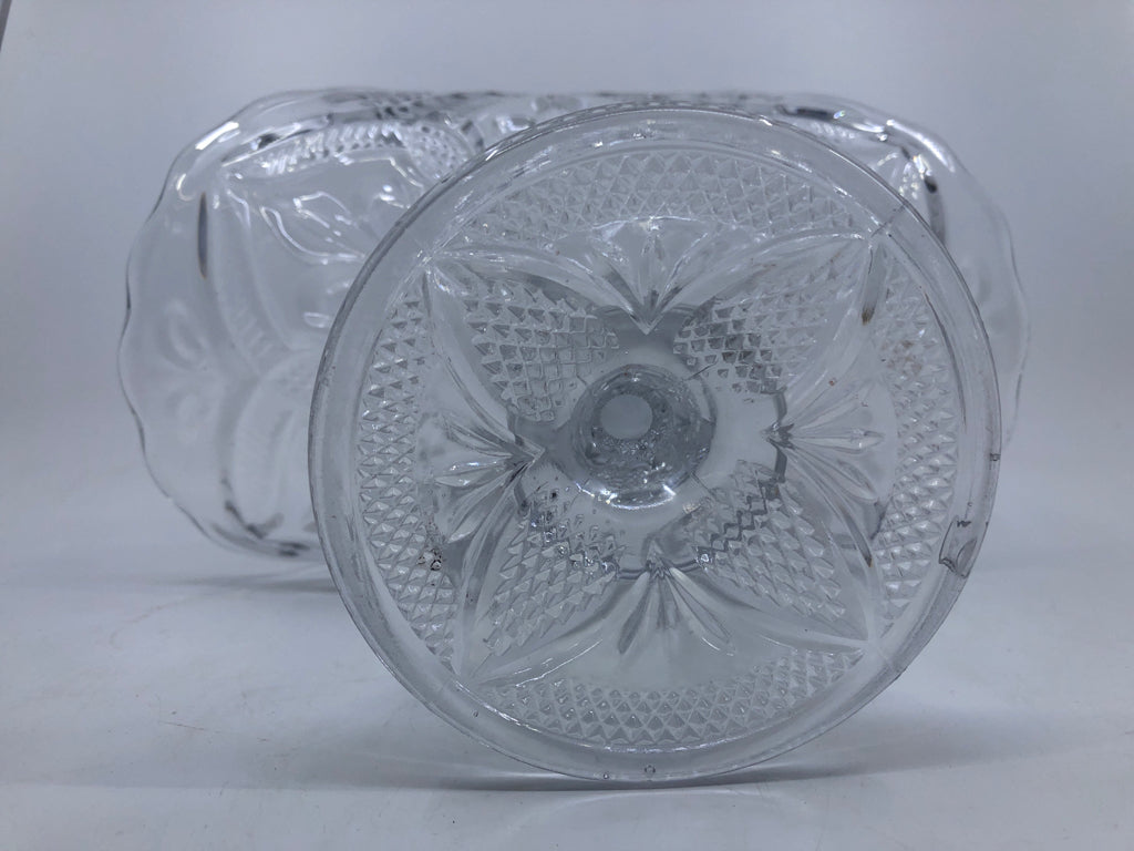 VTG FOLDED EDGE COMPOTE CANDY DISH.