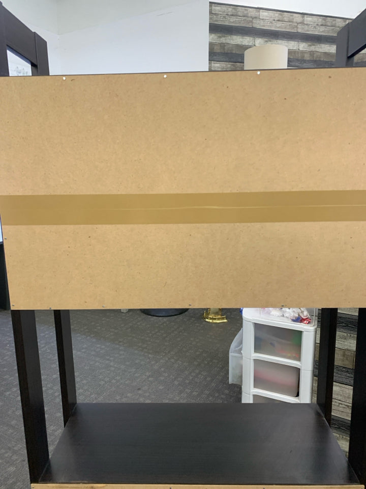 DARK BROWN 5-SHELF BOOKSHELF.