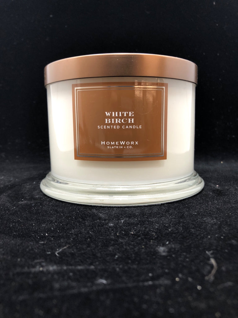 NEW WHITE BIRCH 3WICK CANDLE.