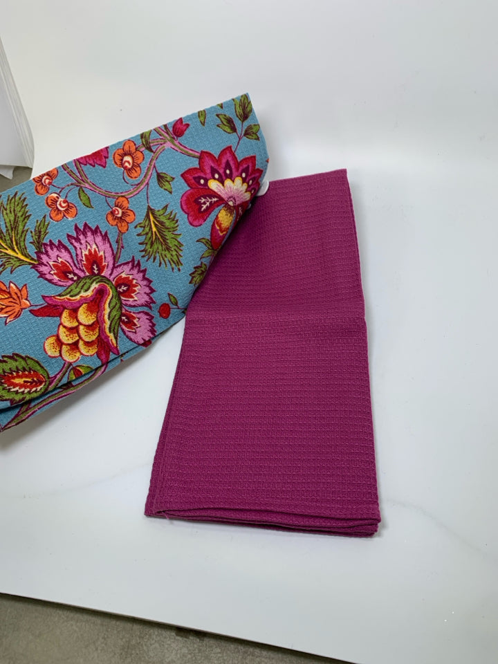 NWT 2 FLORAL TEA TOWELS.