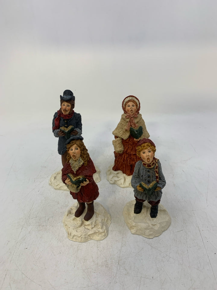 4 VTG RESIN JUNE MCKENNA CAROLER FAMILY.