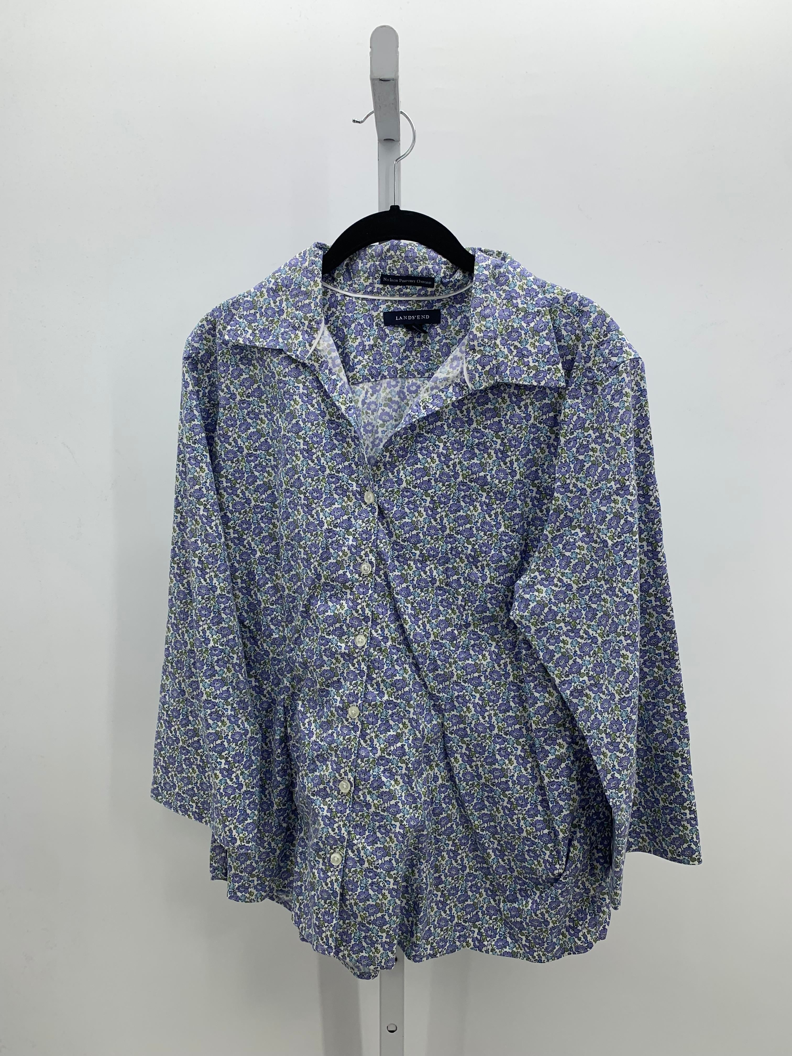 Lands End Size 18 Petite Petite 3/4 Sleeve Shirt