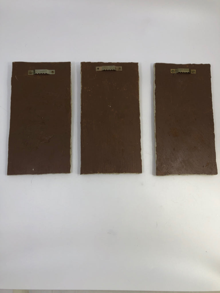 3PC HARMONY HAPPINESS TRANQUILITY SLATE WALL DECOR.