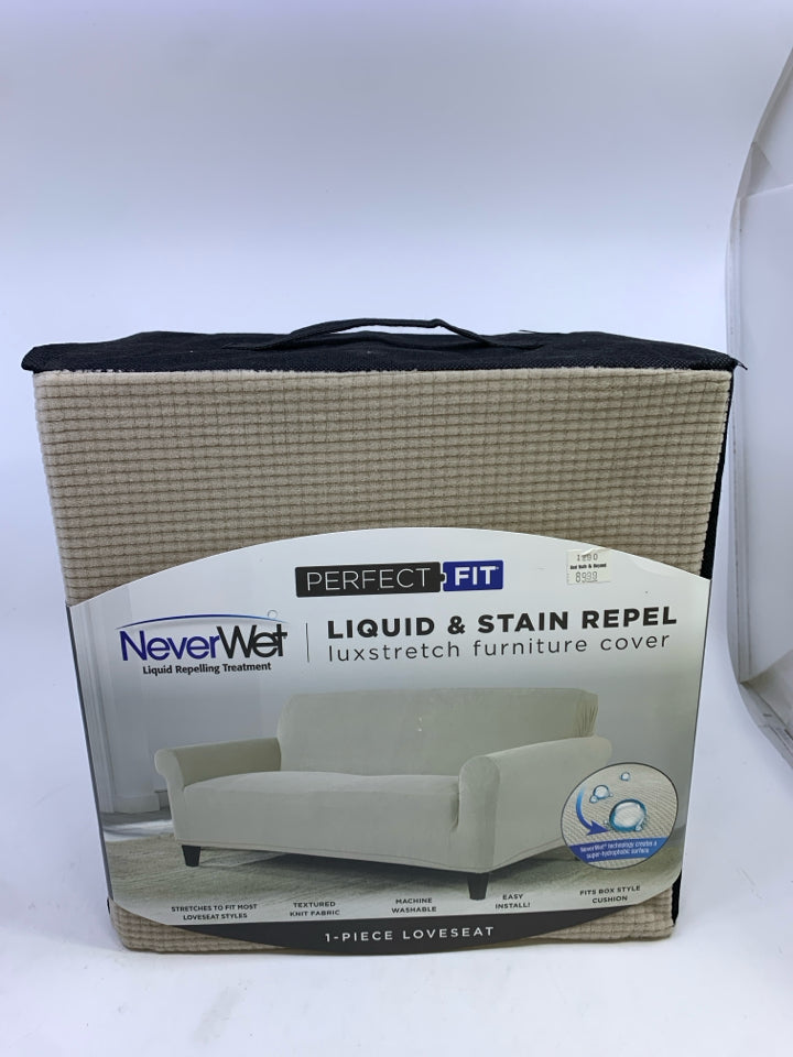 NIP 1 CREAM LOVESEAT COVER PERFECT FIT.