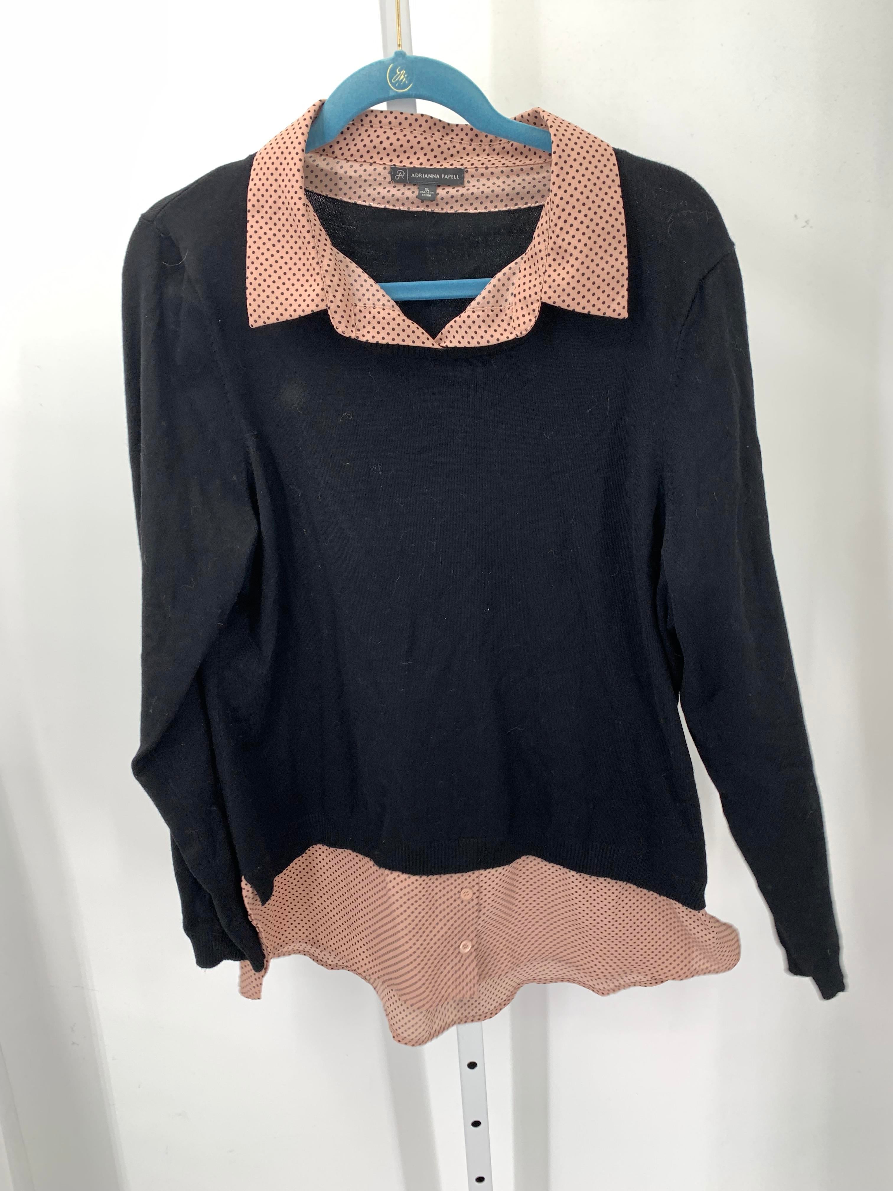 Adrianna Papell Size Extra Large Misses Long Slv Sweater