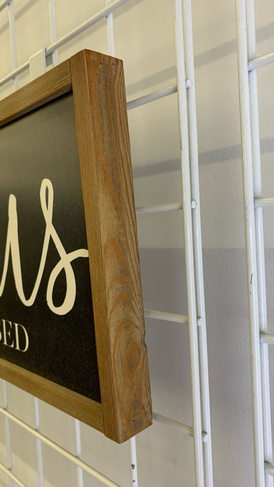 THIS IS US -BLACK BASE AND WOOD FRAME WALL ART.