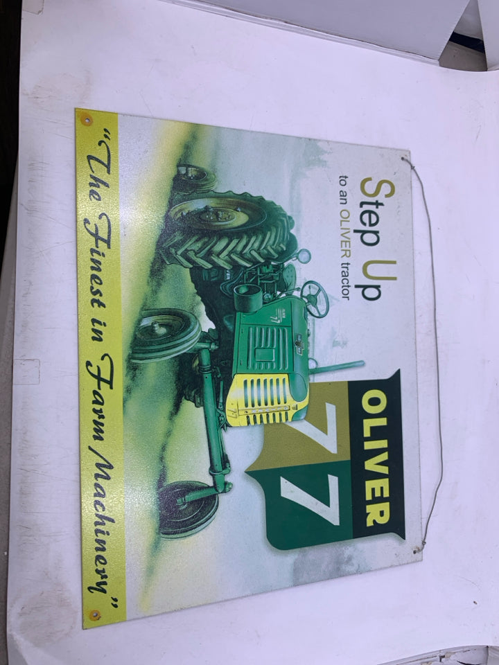OLIVER TRACTOR METAL SIGN.