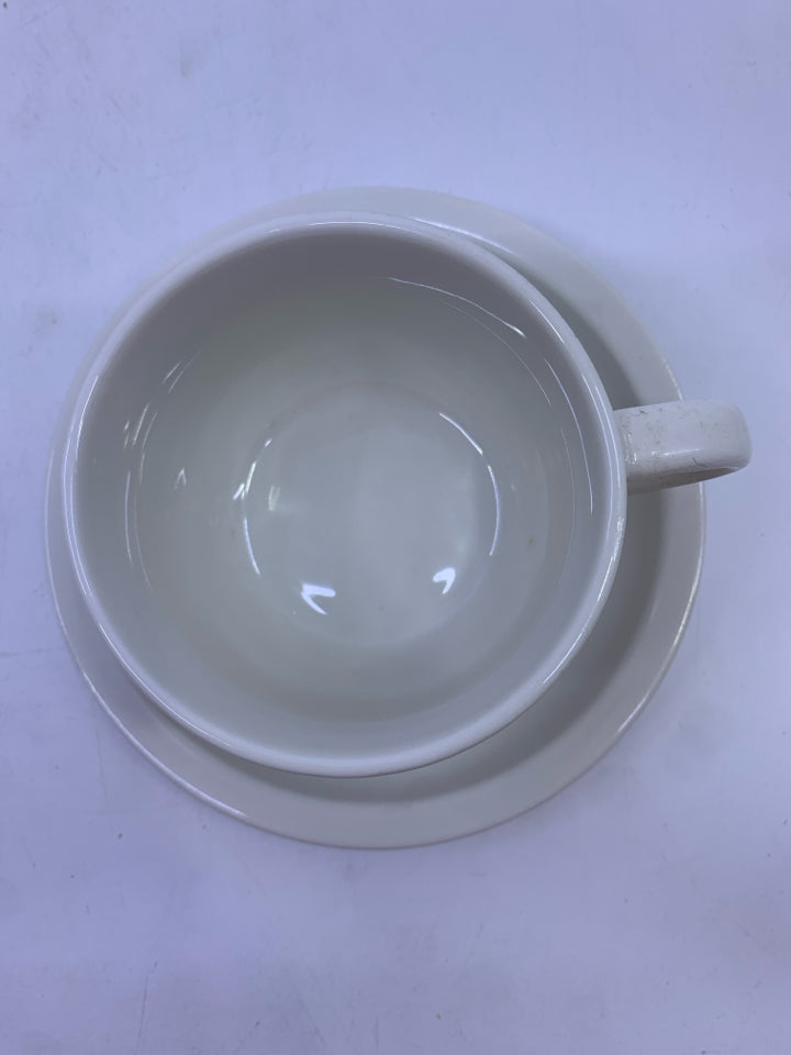 8 PC CUP+ SAUCER SET IN METAL STAND- SMEESE.