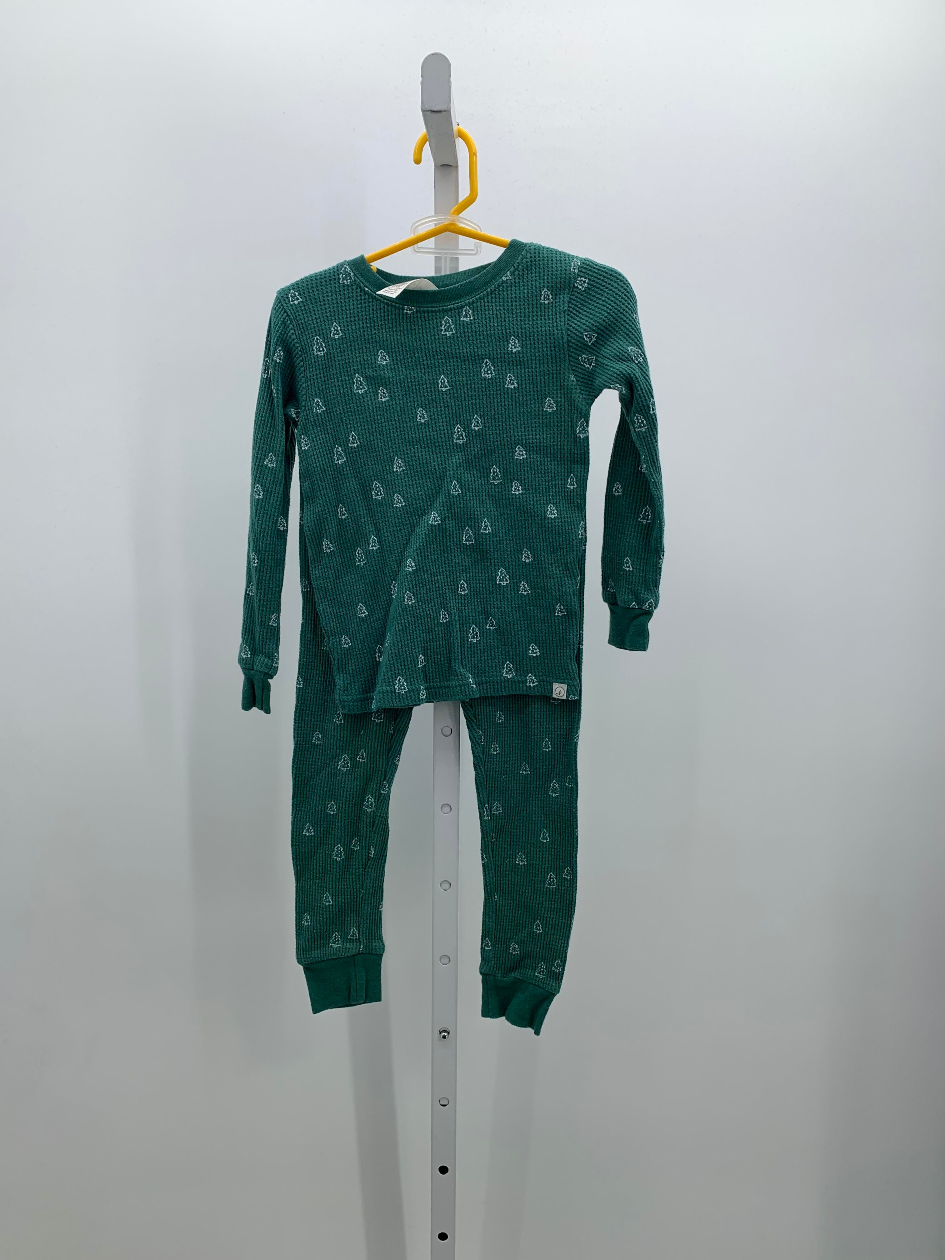 WAFFLE KNIT PJS WHITE TREES