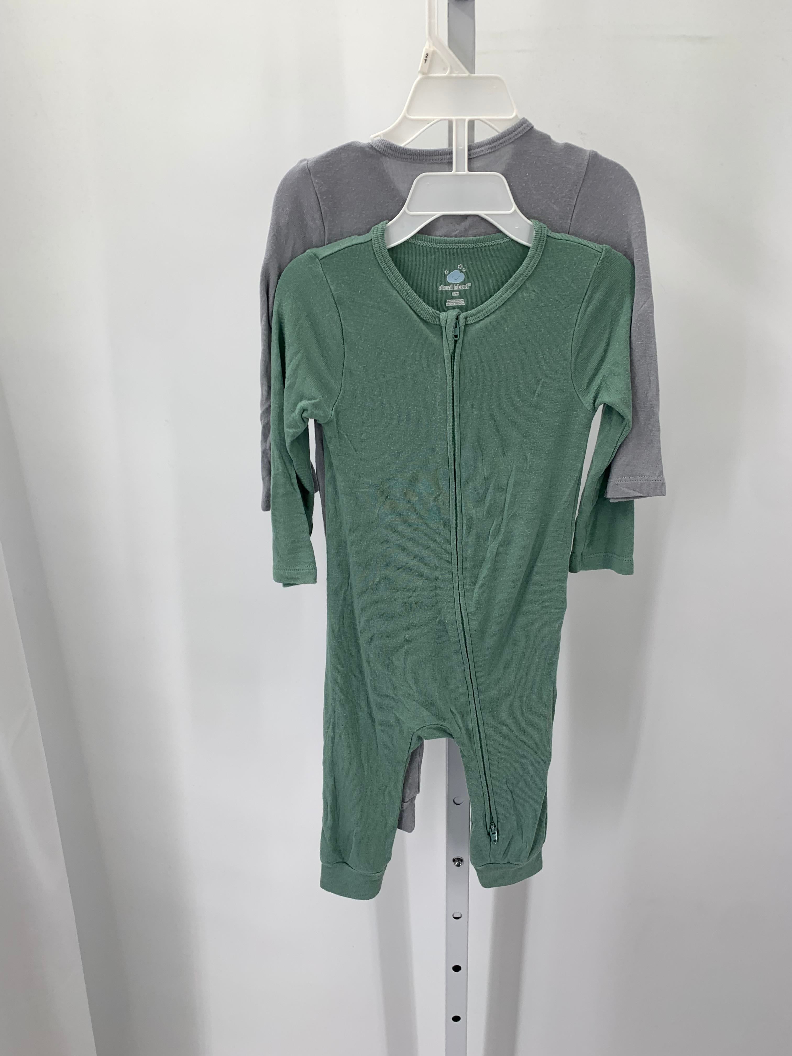 TWO ZIP UP KNIT SLEEPER GREEN BLUE