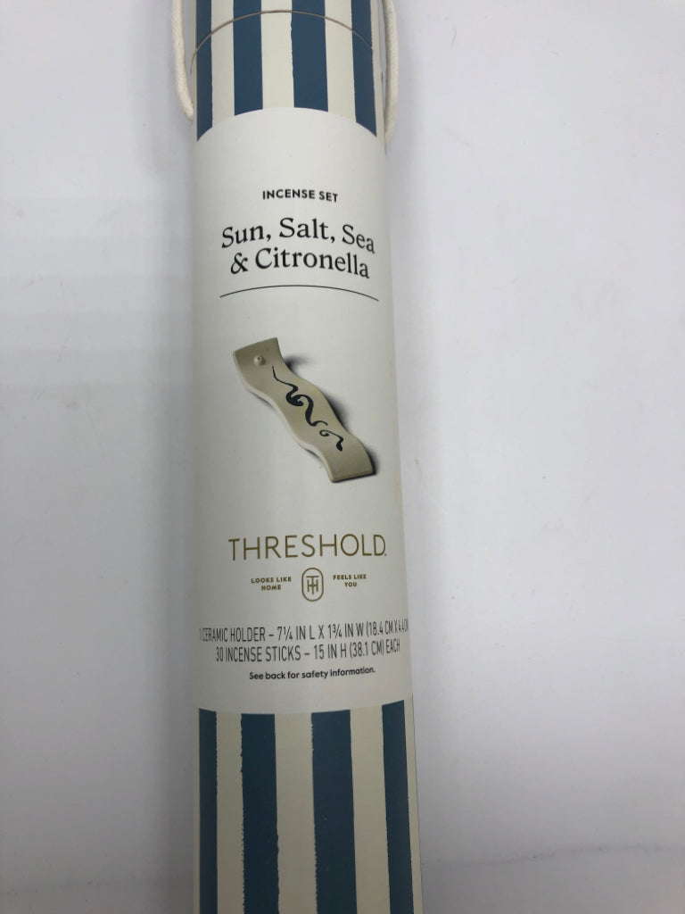 NIP SUN, SALT, SEA & CITRONELLA CERAMIC INCENSE SET.