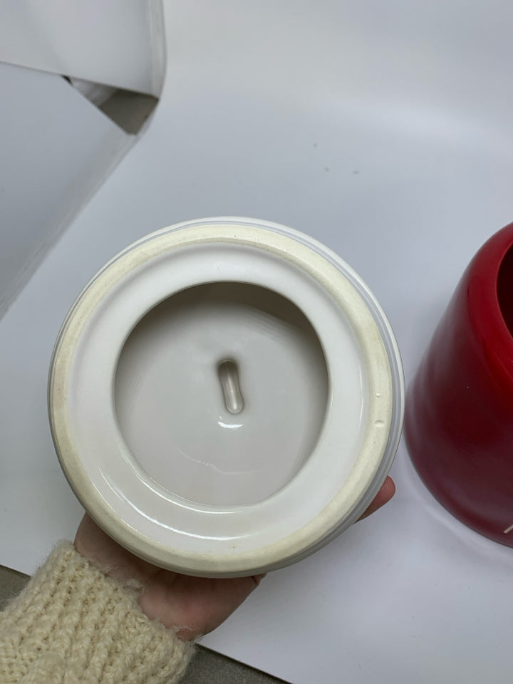 RAE DUNN SANTA PAWS CANISTER.