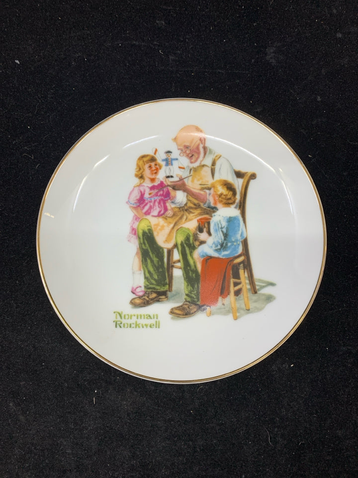 2 PC CUP & SAUCER "THE TOYMAKER" NORMAN ROCKWELL.