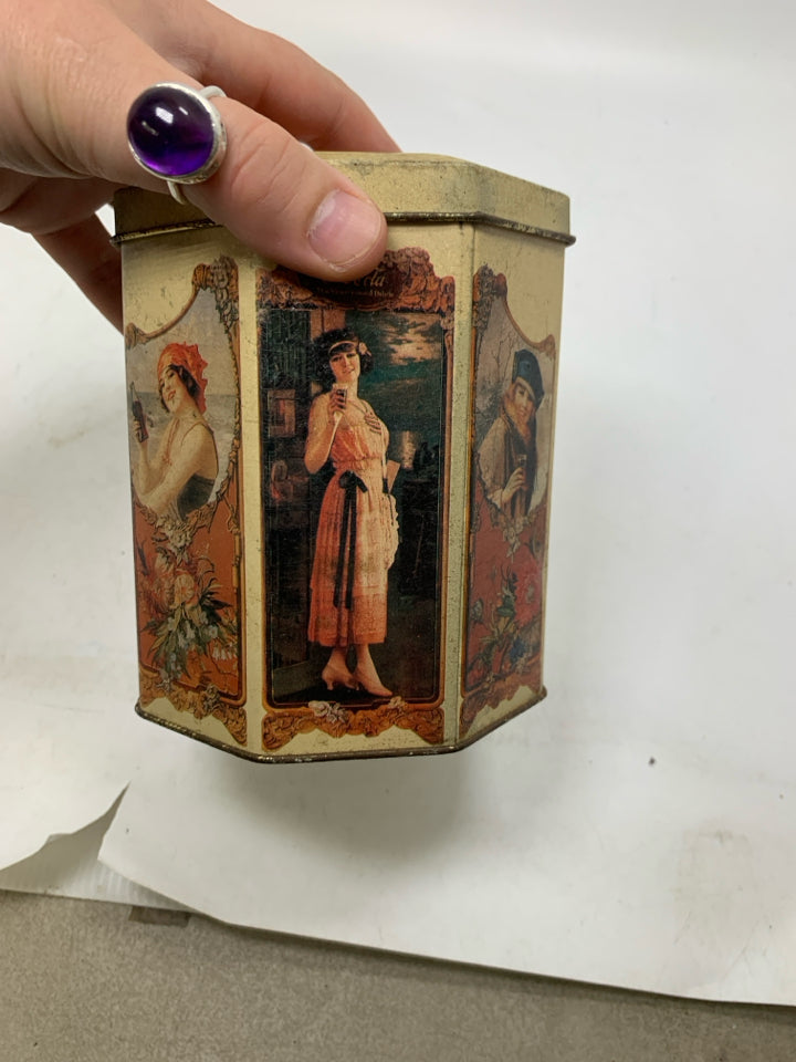 COCA COLA OCTAGON SHAPED METAL BOX.