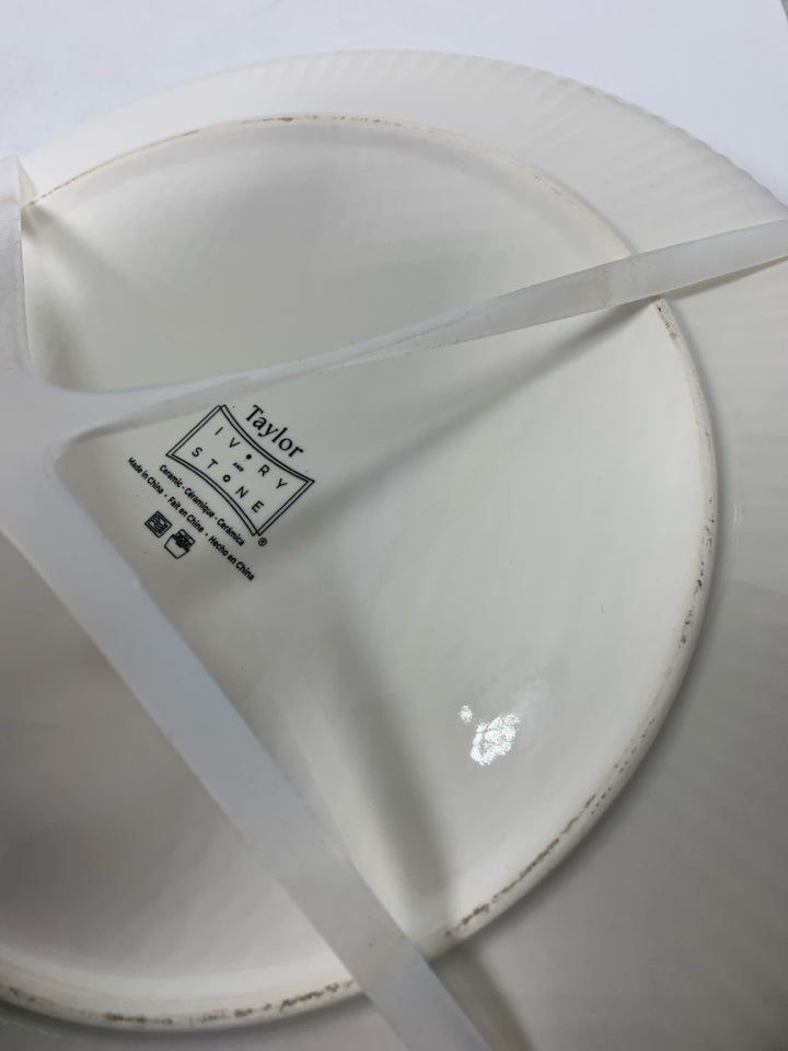 NWT 4 IVORY & STONE DINNER PLATES.