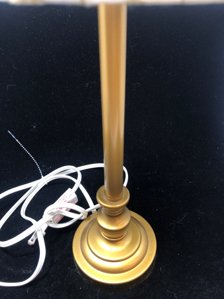 GOLD CHEVRON LAMP.