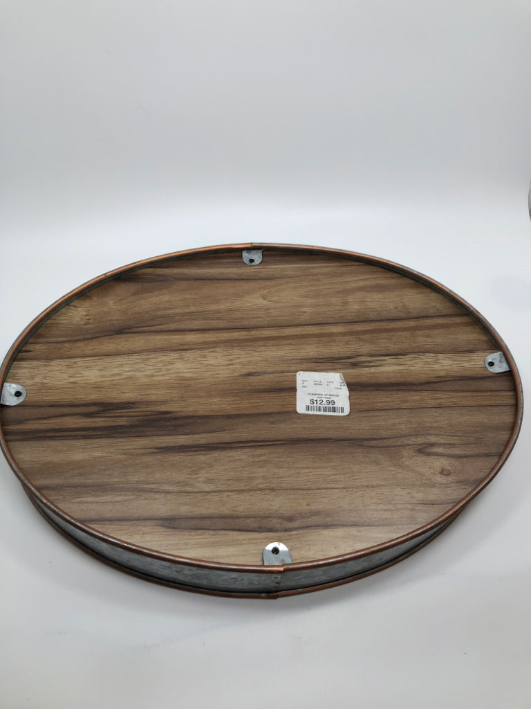 MAPLEVIEW WOOD/METAL TRAY.