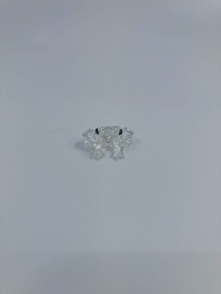 SWAROVSKI CRYSTAL FROG W/GREEN EYES.