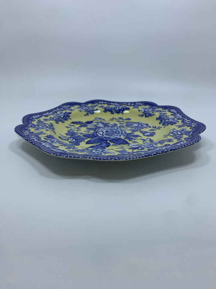 "BRITSH FLOWERS-ROSA" BLUE ROOM GARDEN COLLECTION PLATES.