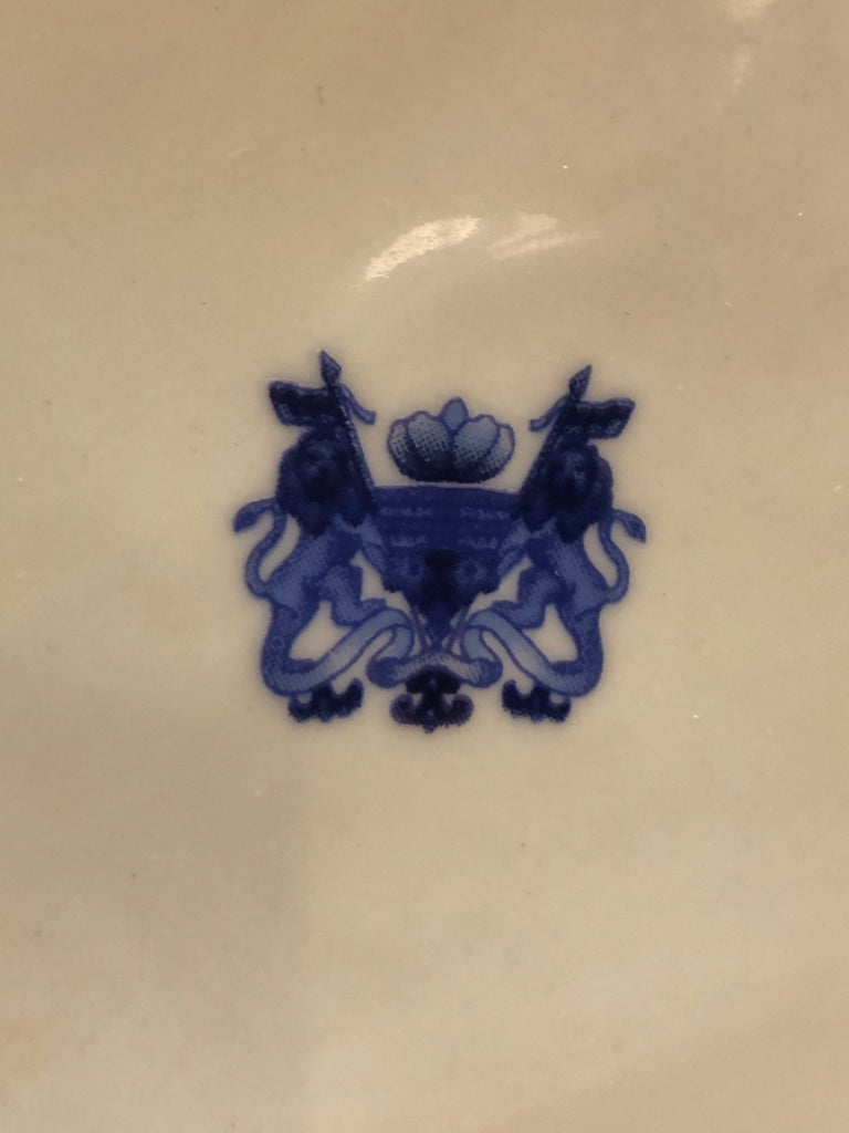 VTG BLUE/WHITE TALL DETAILED PITCHER.