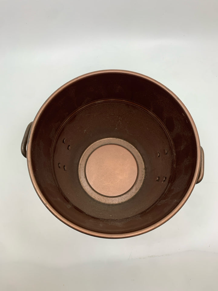 COPPER FINISH STEEL PLANTER.