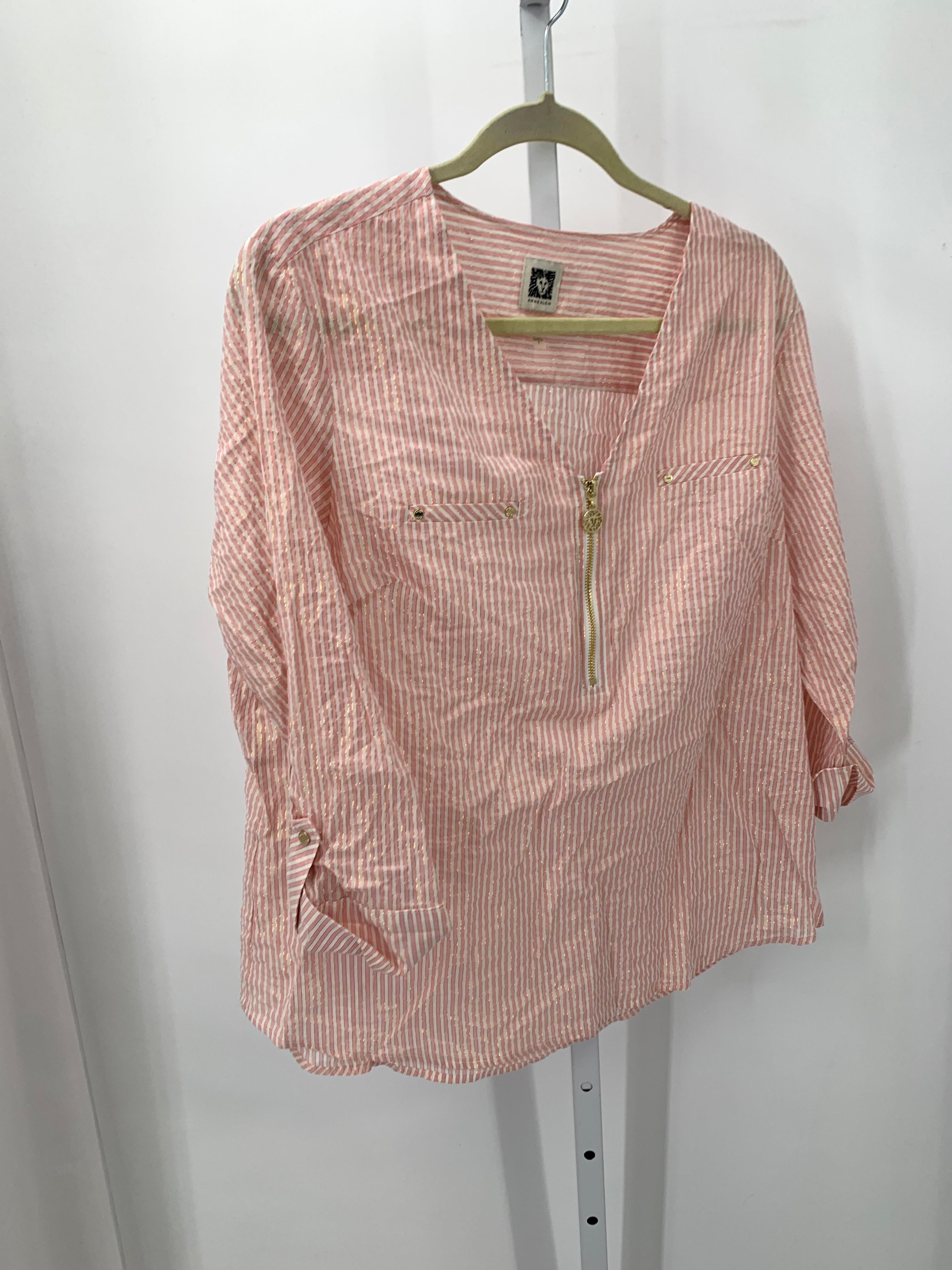 Anne Klein Size Large Misses 3/4 Sleeve Shirt