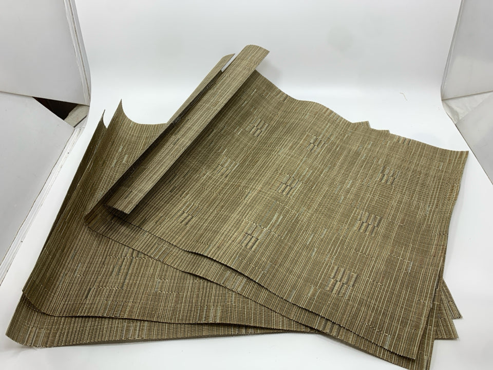 4PC BROWN LINED VINYL PLACEMATS.