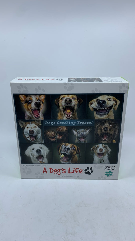 NIB DOGS CATCHING TREATS PUZZLE.