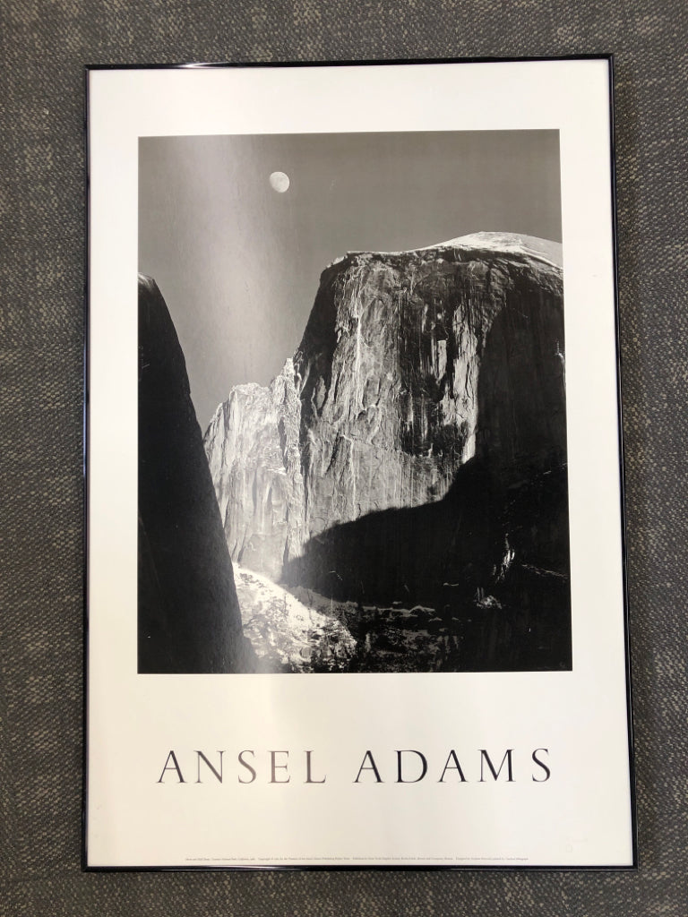 B&W ANSEL ADAMS MOUNTAIN ART PRINT.
